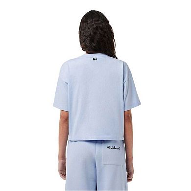 Lacoste Womens/Ladies Logo Crew Neck Crop T-Shirt