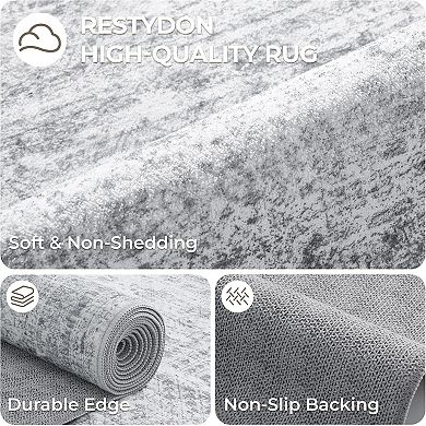 Abstract Washable Kitchen Runner Rug Low Pile