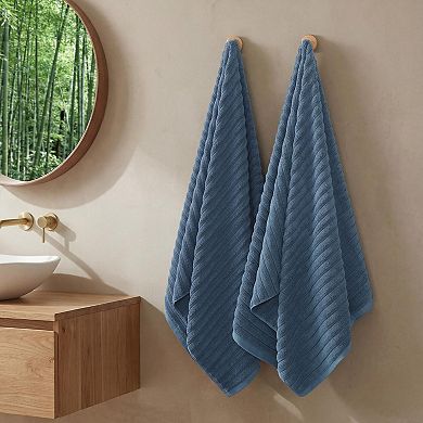 2 Pack Large Bath Towels 31x63 Inches 100% Cotton Soft Absorbent Quick Dry White