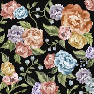 HomeRoots Rectangle Floral Polyester Area Rug