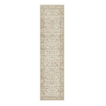 HomeRoots Runner Floral Medallion Polyester Area Rug