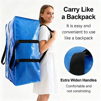 6 Pack Multi color Extra Large Moving Bags with Straps Foldable