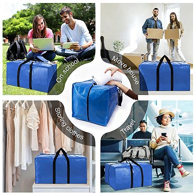 6 Pack Multi color Extra Large Moving Bags with Straps Foldable