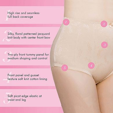 Exquisite Form Floral Jacquard Slimming Body Shaper Panties, Medium Control, 2-Pack - 51070557