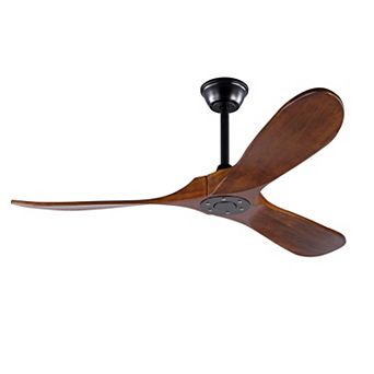 Loheer 52 Inch Ceiling Fan No Light, Modern Reversible DC Motor Remote, For Patio Bedroom