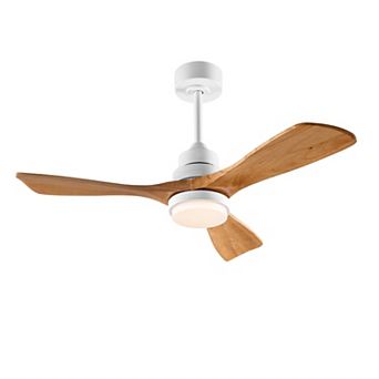 Loheer 42 Inch Modern Wood Ceiling Fan with Light Dimmable Remote for Bedroom