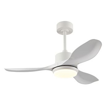 Loheer 42 Inch Modern Ceiling Fan With Light, Dimmable LED & Remote Reversible Motor for Bedroom