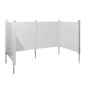 VEVOR 4 Panels Outdoor Privacy Screen, 50x50 in Air Conditioner Fence with 27.6" Ground Stakes,White