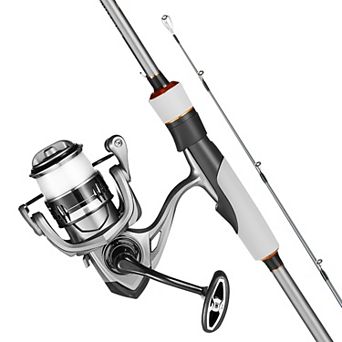 VEVOR Rod and Fishing Reel Combo, IM6 Carbon Fiber Spinning Rod, with 6.5 ft Two-Piece Rods