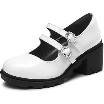 Girls Dress Shoes Chunky Platform Heels Pumps for Little Kid/Big Kid
