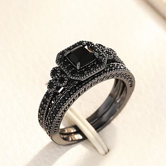 Fashion 2 pc Set of Rings for Women Double Layer Stackable Fashion Jewelry