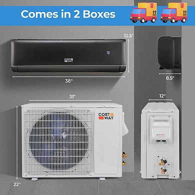 Costway 18000 BTU Mini Split Air Conditioner & Heater w/ Heat Pump