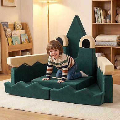 Costway Modular Kids Play Couch Toddler Foam Fort for Playroom