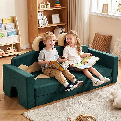 Costway Modular Kids Play Couch Toddler Foam Fort for Playroom