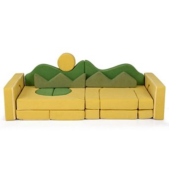 Costway Modular Kids Play Couch Toddler Foam Fort for Playroom