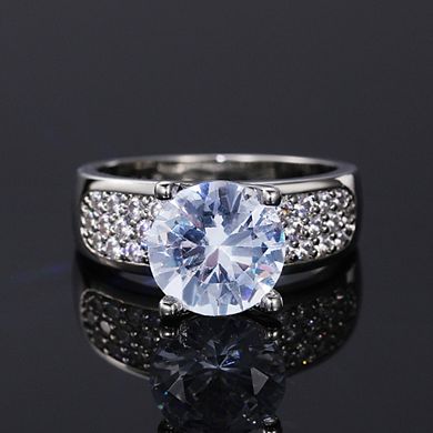 White Gold Plated White Cubic Zirconia Engagement Rings