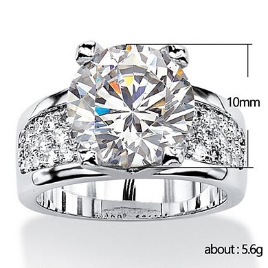 White Gold Plated White Cubic Zirconia Engagement Rings