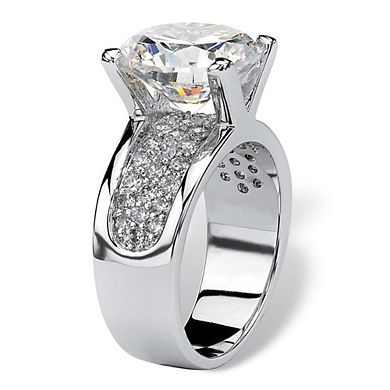 White Gold Plated White Cubic Zirconia Engagement Rings