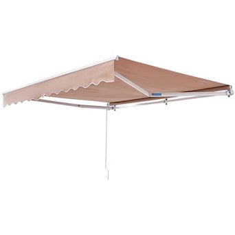 VEVOR Manual Retractable Awning, 12x10 ft Outdoor Patio Awning Retractable Sun Shade,Water-Resistant