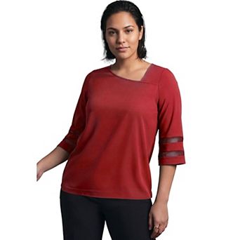 Avenue Women's Plus Size Sheer Bell Sleeve Tunic