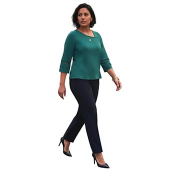 Avenue Women's Plus Size Sheer Bell Sleeve Tunic