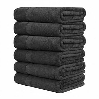 6 Pack Cotton Bath Towels Ultra Soft Quick Dry Absorbent Hotel Spa Gym Daily Use