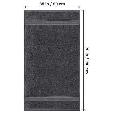 Bath Sheets 2 Pack 35x70 Inches Extra Large Ring Spun Cotton Soft Absorbent Towel Set Grey