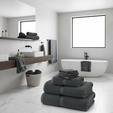 4 Pack Bath Towel Set Ring Spun Cotton 600gsm Lightweight Absorbent Quick Drying Daily Use