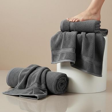 4 Pack Bath Towel Set Ring Spun Cotton 600gsm Lightweight Absorbent Quick Drying Daily Use
