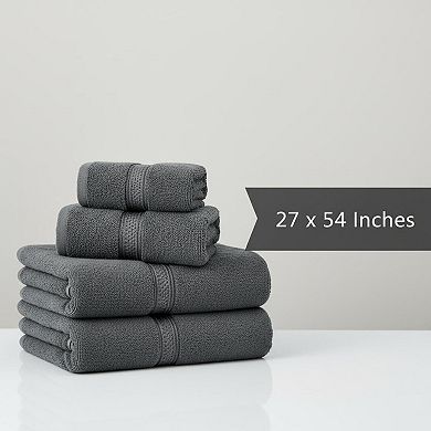 4 Pack Bath Towel Set Ring Spun Cotton 600gsm Lightweight Absorbent Quick Drying Daily Use