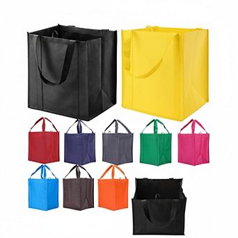 10 Pack Reusable Grocery Bags Heavy Duty Large Totes Reinforced Handles 40 Lbs Capacity Eco Friendly