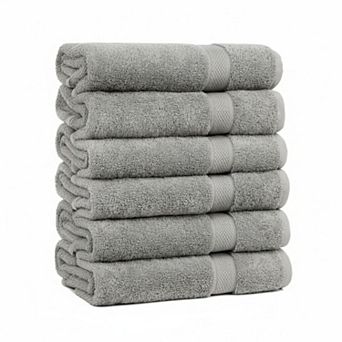 6 Pack Cotton Bath Towels 24x50 515 GSM Lightweight Soft Absorbent for Bathroom Gym Pool Spa