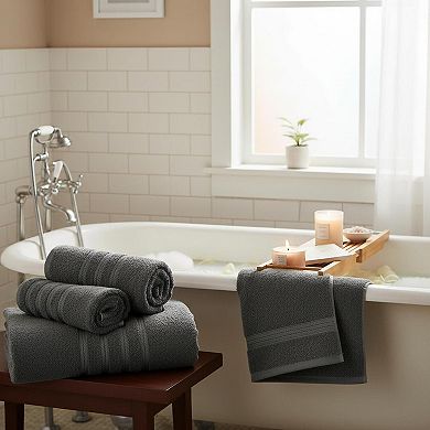 4 Pack Extra Large Bath Towel Set Ring Spun Cotton Lightweight Absorbent Quick Drying Machine