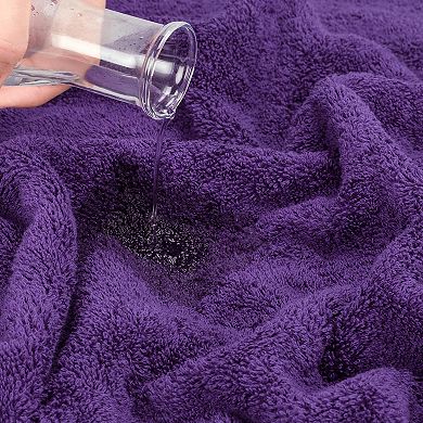 6 Piece Towel Set Soft Absorbent Cotton 600 GSM 2 Bath 2 Hand 2 Washcloths Purple