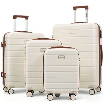 Merax 4 pc Hardside Expandable Spinner Luggage Set with TSA Lock, 360° Smooth Rolling Wheels
