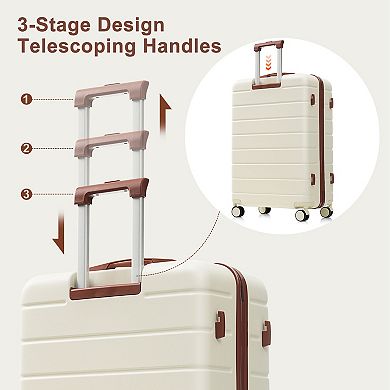 Merax 4-Piece Hardside Expandable Spinner Luggage Set with TSA Lock, 360° Smooth Rolling Wheels