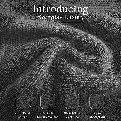 6 Piece Luxury Cotton Bath Towel Set Quick Dry High Absorbent
