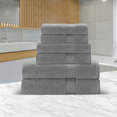 6 Piece Luxury Cotton Bath Towel Set Quick Dry High Absorbent