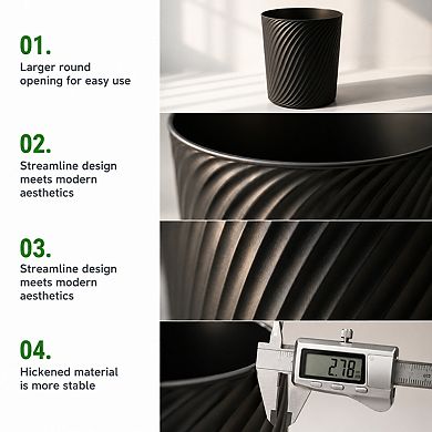 1.8 Gallon Trash Cans 3 Pack With 6 Garbage Bags For Bathroom Bedroom Office Kitchen