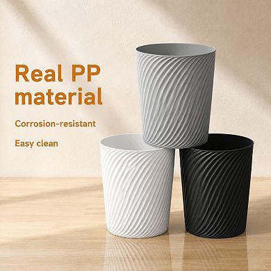 1.8 Gallon Trash Cans 3 Pack With 6 Garbage Bags For Bathroom Bedroom Office Kitchen