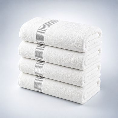 650 GSM Ring Spun Cotton Bath Towels 4 Pack Hotel Quality Quick Dry Absorbent