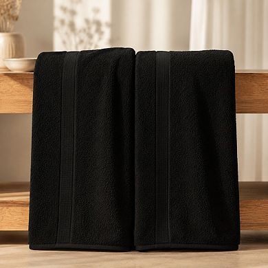 600 Gsm Ring Spun Cotton 2 Piece Bath Sheet Set Highly Absorbent Quick Dry Soft Hotel Quality