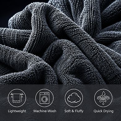 6 Piece Extra Large Microfiber Bath Towel Set Soft Absorbent Quick Dry