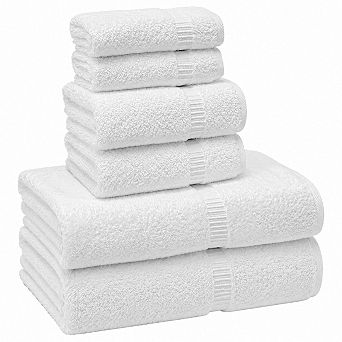 6 pc Turkish Cotton Towel Set Luxury Soft Absorbent Bathroom Spa Towels