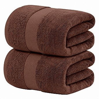 650 GSM Extra Large Cotton Bath Towels 2 Pack Soft Absorbent Quick Dry
