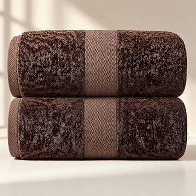 650 GSM Extra Large Cotton Bath Towels 2 Pack Soft Absorbent Quick Dry