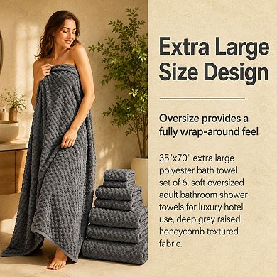 6 Piece Microfiber Bath Towel Set Super Soft Absorbent Hotel Quality