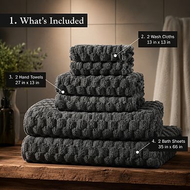 6 Piece Microfiber Bath Towel Set Super Soft Absorbent Hotel Quality