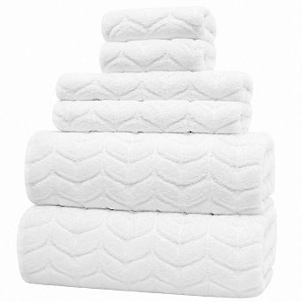 700 Gsm Zero Twist Long Staple Cotton 6 pc Luxury Bath Towel Set Absorbent Quick Dry