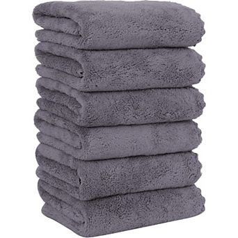 6 Pack Premium Hand Towels Bath Towels - Quick Drying -Microfiber Coral Velvet Highly 16 x 28 in